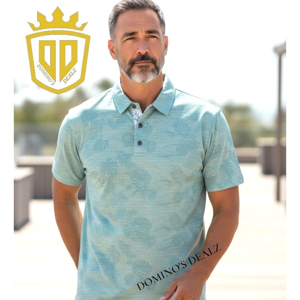 Havana Jim Polo Shirt Men's M Aqua Blue Embroidered Logo‎ Performance Wear New
